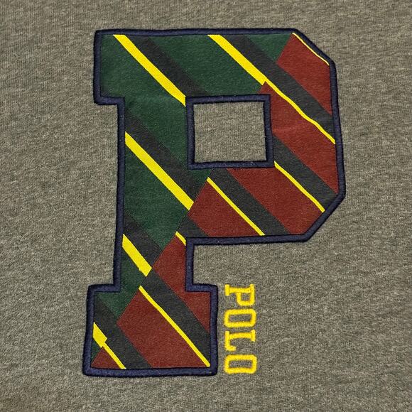 Polo Ralph Lauren Plaid Varsity Letterman Logo Sweatshirt Size Large - Picture 3 of 8